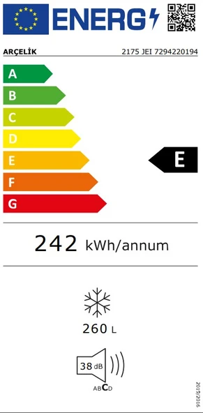 Arçelik 2175 JEI 260 LT 7 Çekmeceli Dikey Derin Dondurucu - 7
