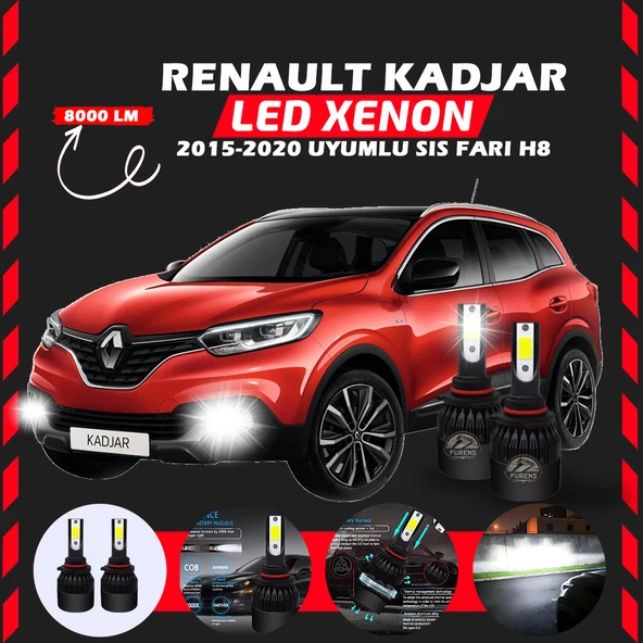 Renault Kadjar 2015-2020 Sis Farı Uyumlu Şimşek Etkili Led Xenon Light Series H8 ürün görseli