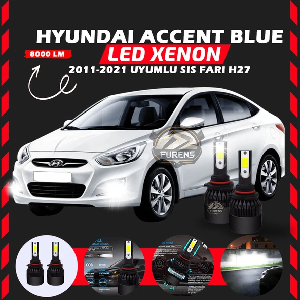 Hyundai Accent Blue 2011-2021 Sis Farı Uyumlu Şimşek Etkili Led Xenon Light Series H27 ürün görseli