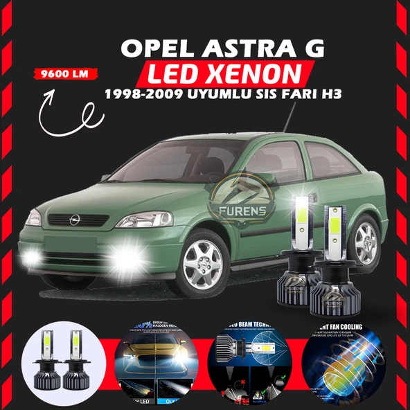 Opel Astra G 1998-2009 Sis Farı Uyumlu Şimşek Etkili Led Xenon Pro Series H3 ürün görseli