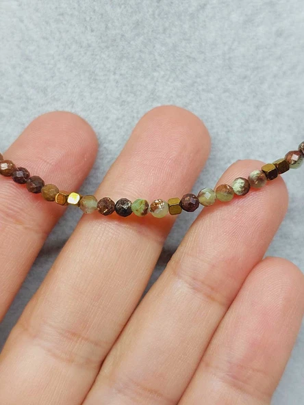 Dream Serisi Krizopras Taşı 3mm Kolye (41205) - Resim 3