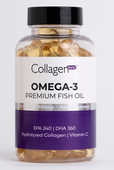 Collagen Forte Platinum Omega-3 Premium Fish Oil 90 Softgel X 1000mg, Balık Yağı