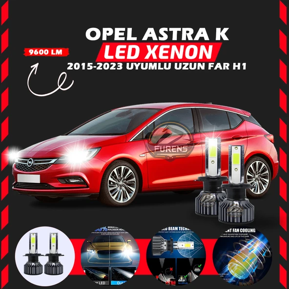 Opel Astra K 2015-2023 Uzun Far Uyumlu Şimşek Etkili Led Xenon Pro Series H1 ürün görseli