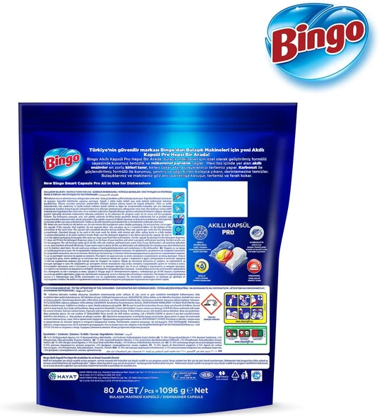 Bingo Akıllı Kapsül Pro Bulaşık Makinesi Deterjanı Tableti 480 Adet Limon Kokulu (6PK*80) - 4