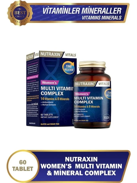 Nutraxin Women's Multi Vitamin Complex 60 Tablet 5'Li PAKET (SKT:04/2027)