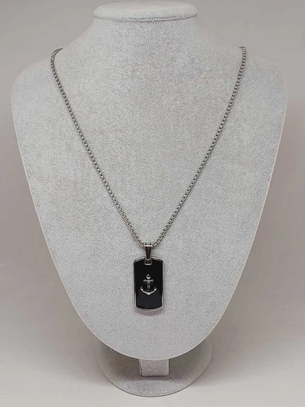 Çapa Detaylı Erkek Çelik Kolye (56020) - Resim 2