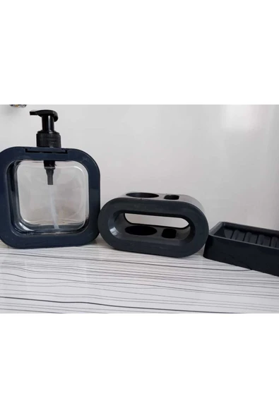 Online Kapında Lüks Sert Plastikten Üretilmiş  3’lü Banyo seti - 7