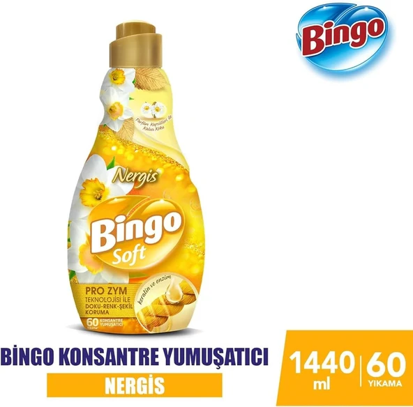 Bingo Soft Konsantre Çamaşır Yumuşatıcısı Nergis 1440 ml X 2 Adet - 2