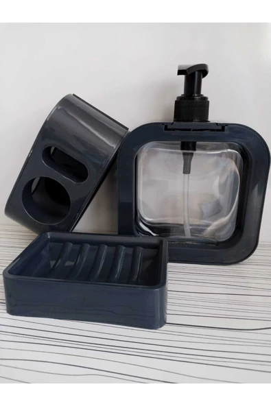 Online Kapında Lüks Sert Plastikten Üretilmiş  3’lü Banyo seti - 3