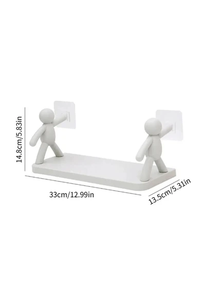 Online Kapında İnsan Motifli Lüks Banyo Mutfak Ofis Baharat Rafı Kendinden Yapışkanlı Çöp Adam Rafı - 2