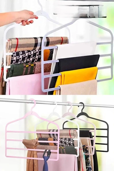 Online Kapında 2 ADET Dolap Içi Lüks Çok Katlı Plastik Askı Pantolon Şal Gömlek Elbise Kravat Askısı Askılık