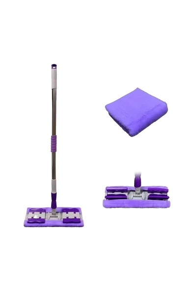 Online Kapında Yeni Nesil Ayarlanabilir Mikrofiber Mop Yer Duvar Fayans Temizleyici Yedek Bez Hediyeli Mandallı Mop