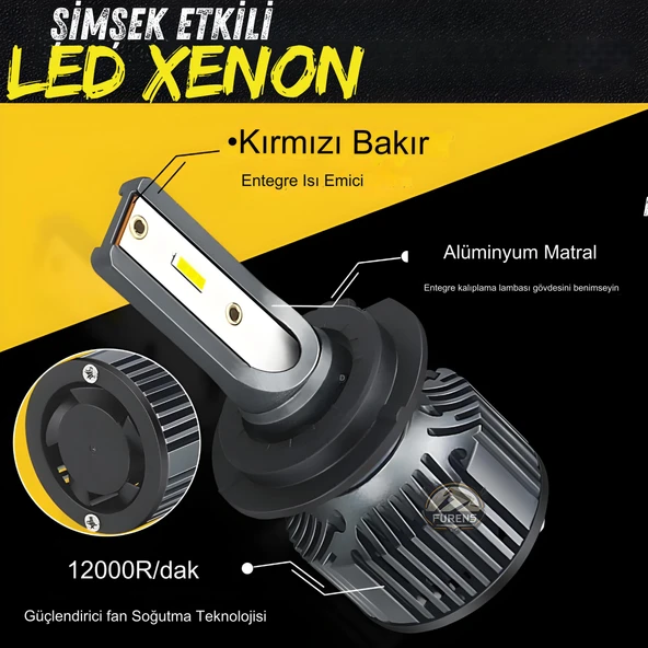 Peugeot 308 2008-2012 Kısa Far Uyumlu Şimşek Etkili Led Xenon Premium Series H7 - Resim 3