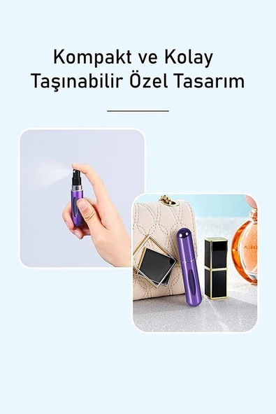 Patisland 5 Adet Taşınabilir Mini Doldurmalı Parfüm Şisesi Cep Parfümü Orijinal Parfüm Seti - 4