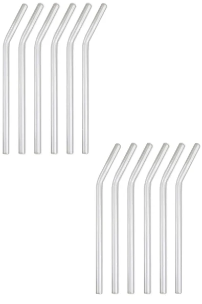 Online Kapında 12 Adet Lüks Eğik Cam Pipet Isıya Dayanıklı Termisil Cam Pipet 21cm
