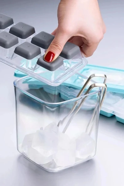 Online Kapında 2 Adet Renkli 12 Bölmeli Silikon Buzluk Başparmak Yapışmaz Buz Topu Kalıbı - 2