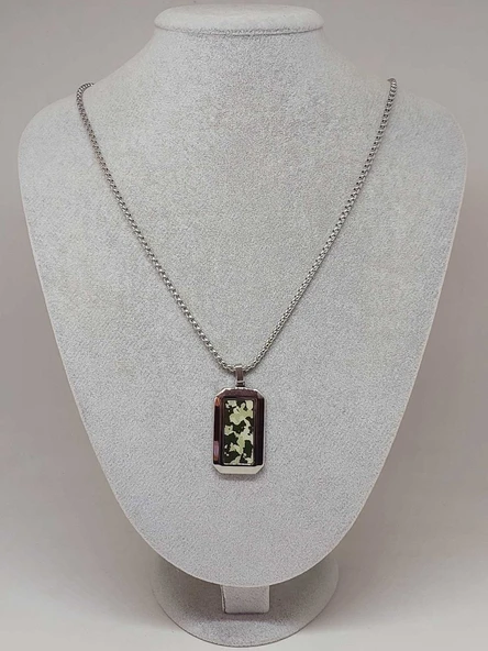 Kamuflaj Desenli Erkek Çelik Kolye (56030) - Resim 2