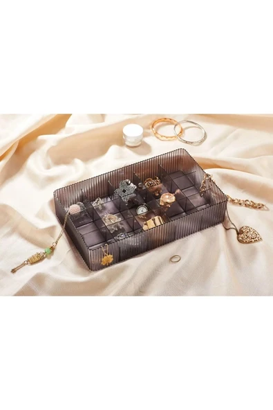 Online Kapında Lüks 15 BÖLMELİ Takı Makyaj Organizer - Banyo Çekmece İçi Düzenleyici Set - 2