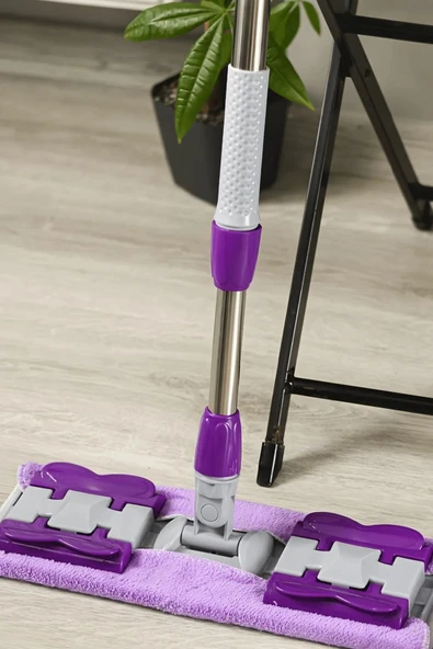 Online Kapında Yeni Nesil Ayarlanabilir Mikrofiber Mop Yer Duvar Fayans Temizleyici Yedek Bez Hediyeli Mandallı Mop - 3