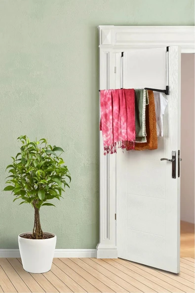 grasyahome Tek Katlı Kapı Arkası Kurutma Askısı Kurutmalık Paslanmaz Askı Çamaşır Kıyafet Askısı 61cm