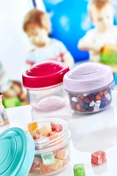 Online Kapında OnlineKapında3 Adet Kahvaltılık Saklama KabıEğlence Kutusu Lokumluk Ikramlık Sosluk Reçellik 3x150ml - 2