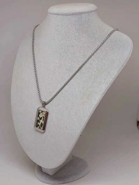 Kamuflaj Desenli Erkek Çelik Kolye (56030) - Resim 4