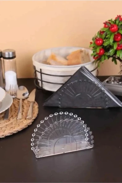 Online Kapında Lüks Kristal Boncuklu Servis Peçetelik Sunumluk Mutfak Servis Sunum Takımı