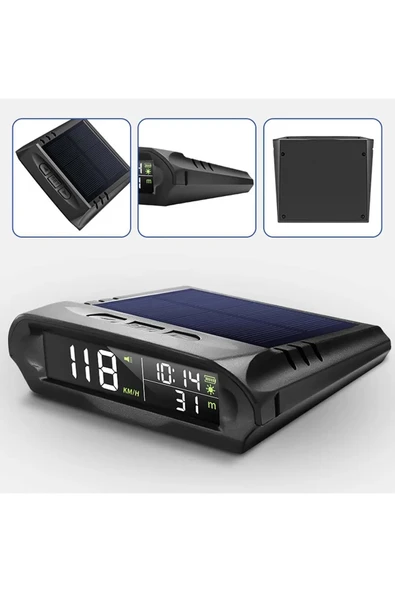 Monozone Güneş Enerjili Hız Ölçer Evrensel GPS Hız Göstergesi Araç S98 HUD Ekranı Kablosuz KM/Hız Zaman Sıcaklık ürün görseli