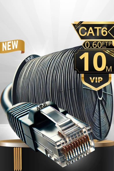 MN6 M108XF 10 Metre Internet Kablosu/FTP 0,60MM Cat6 23AWG/İKI Kat Korumalı/ethernet Kablosu 10 Metre/iç Dış Mekan Uyumlu/high Performance Cable