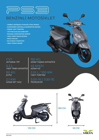 APEC PS3 49.4CC BENZINLI MOPED KIRMIZI - 6