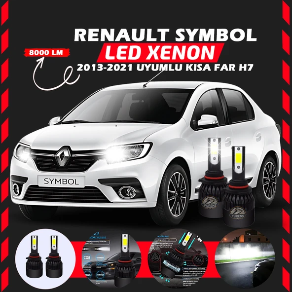 Renault Symbol 2013-2021 Kısa Far Uyumlu Şimşek Etkili Led Xenon Light Series H7 ürün görseli 1