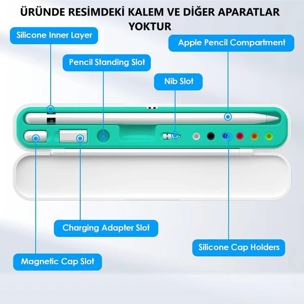 Tablet Kalemi Koruma Kutusu Kalemlik Apple Pencil 1/2/usb C/pro ve Tüm Marka Kalemler Ile Uyumlu - 10