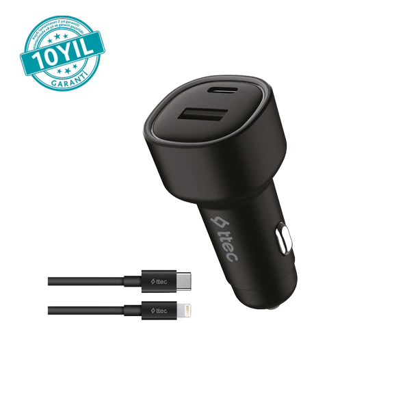 TTEC SmartCharger Duo PD 48W Araç Hızlı Şarj Aleti Lighting+USB-A - 4