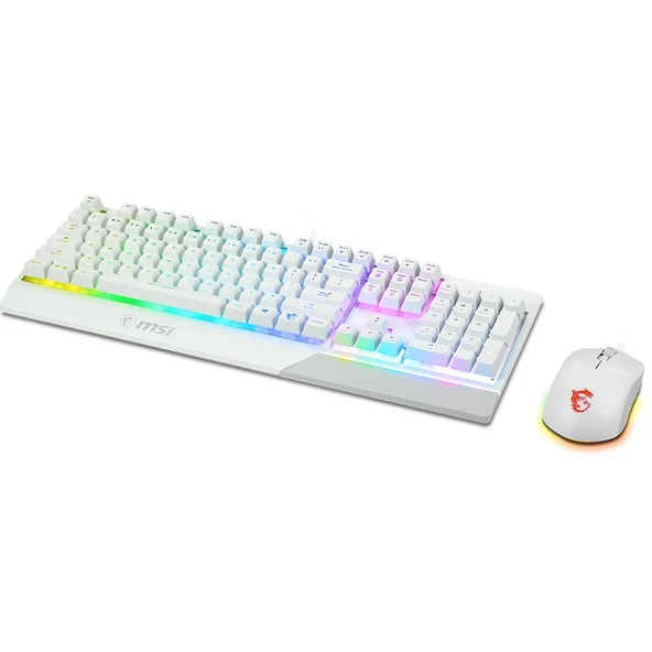 MSI VIGOR GK30 COMBO WHITE RGB USB Beyaz Kablolu Gaming Klavye Mouse Set - 4