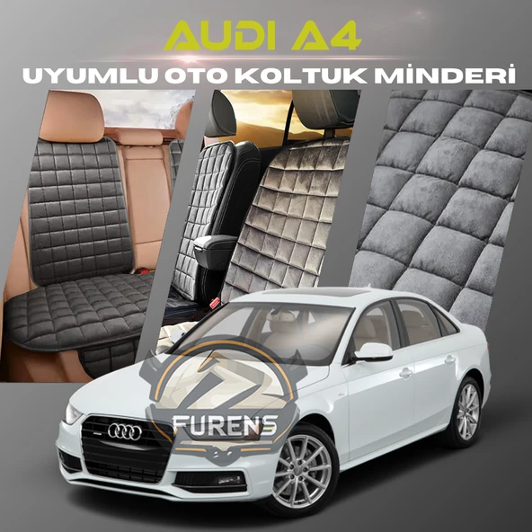 Audi A4 Antrasit Renk Tay Tüyü Cepli & Terletmez Sırtlı Oto Koltuk Minder Seti - Koltuk Koruma Kılıfı (ÖN & ARKA TAM SET) ürün görseli 1