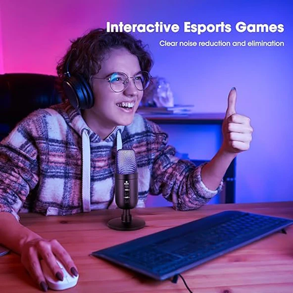 Monozone Oyuncu Yayıncı Mikrofonu RGB Profosyonel Youtuber Tiktok Twitch Canlı Yayın Podcast Discord - 4