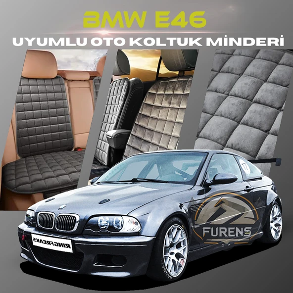 Bmw E46 Antrasit Renk Tay Tüyü Cepli & Terletmez Sırtlı Oto Koltuk Minder Seti - Koltuk Koruma Kılıfı (ÖN & ARKA TAM SET) ürün görseli 1