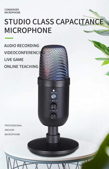 Monozone Oyuncu Yayıncı Mikrofonu RGB Profosyonel Youtuber Tiktok Twitch Canlı Yayın Podcast Discord - 6