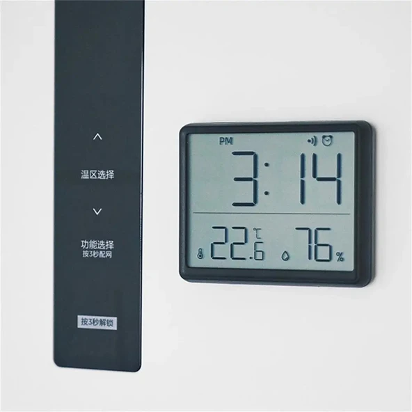 Monozone Pilli LCD Dijital Ekran Mini Saat 9x7 cm Alarm Sıcaklık Nem Göstergesi Ultra İnce Dekoratif  Çok Fonksiyonlu - 3