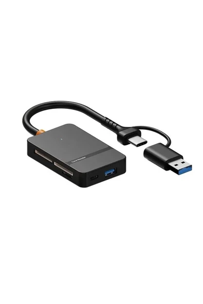 WOTOBE ADS-316 5-Gbps USB-C + USB 8in1 Port MS CF TF/SD DHC SDXC Kamera Kart Okuyucu