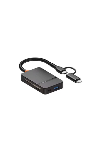 WOTOBE ADS-315 5-Gbps USB-C + USB 8in1 Port MS CF TF/SD DHC SDXC Kamera Kart Okuyucu