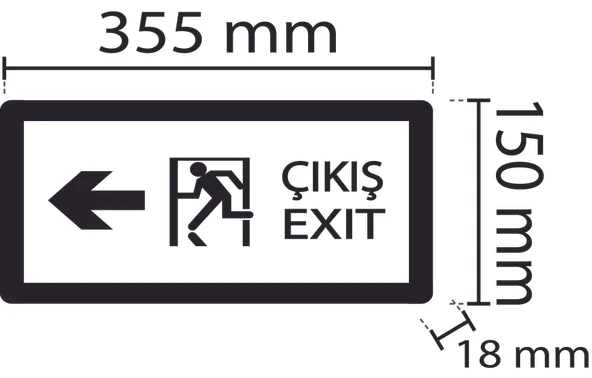 Noas Acil Çıkış 3W Sağ - Sol Çift Yönlü Acil Çıkış Armatürleri Yönlendirme Levhası - 4