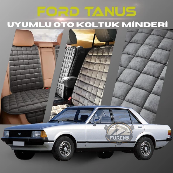 Ford Tanus Antrasit Renk Tay Tüyü Cepli & Terletmez Sırtlı Oto Koltuk Minder Seti - Koltuk Koruma Kılıfı (ÖN & ARKA TAM SET) ürün görseli