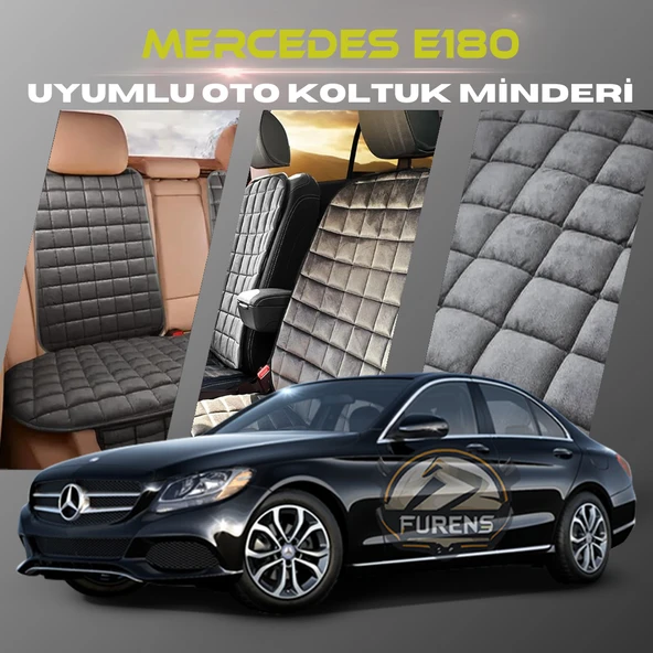 Mercedes E180 Antrasit Renk Tay Tüyü Cepli & Terletmez Sırtlı Oto Koltuk Minder Seti - Koltuk Koruma Kılıfı (ÖN & ARKA TAM SET) ürün görseli