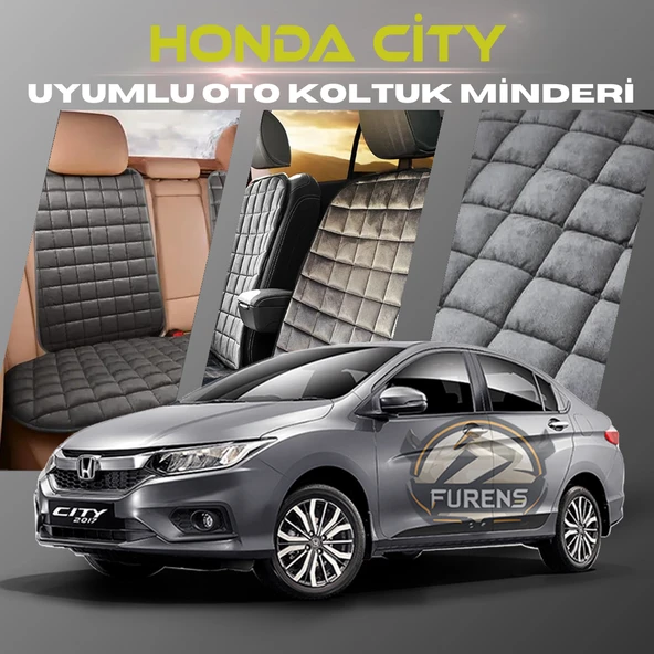 Honda City Antrasit Renk Tay Tüyü Cepli & Terletmez Sırtlı Oto Koltuk Minder Seti - Koltuk Koruma Kılıfı (ÖN & ARKA TAM SET) ürün görseli