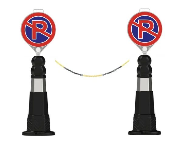 Park Yapılmaz Trafik Seti (2 Adet Altıgen Delinatör + 2 Adet Levha +3 Metre 8mm Plastik Zincir) ürün görseli