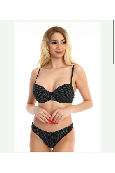 bepshop Siyah Destekli Sütyen Kilot Takım