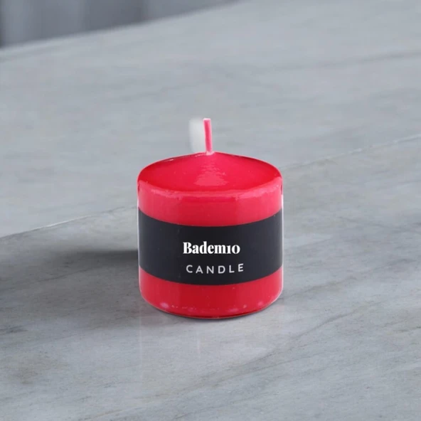 Baton Mum Kırmızı Silindir Dekoratif Mumu Kandil Hediyelik Fitilli Mumlar Şamdan Kokusuz 6 x 6 cm - 5