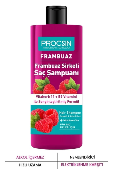 PROCSİN YAĞ DENGELEYİCİ FRAMBUAZ SİRKESİ ŞAMPUANI 300 ML