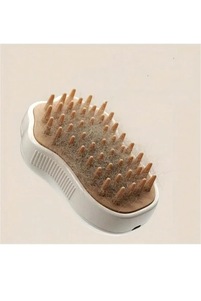 Tilbe Home 2li Pati Desen Buharlı Şarjlı Kedi Köpek Tarağı Silikon Fırçası Evcil Hayvan Bakım Tüy Alma Tarak - 2